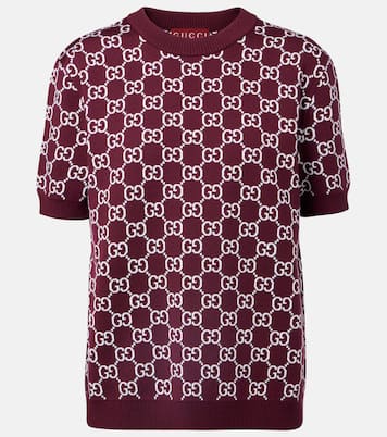 GG reversible wool-blend jacquard top | Gucci