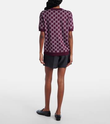 GG reversible wool-blend jacquard top | Gucci