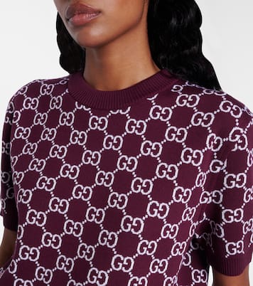 GG reversible wool-blend jacquard top | Gucci