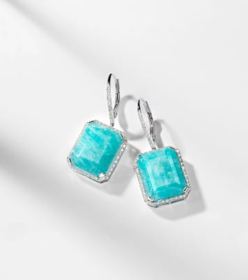 18kt white gold earrings with amazonite and diamonds | Shay Jewelry