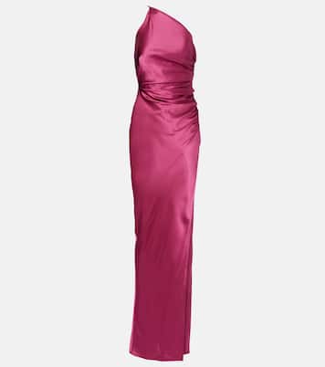 Asymmetric gathered silk satin gown | The Sei