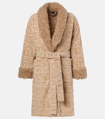 Versace Allover cotton terry bathrobe | Versace Home