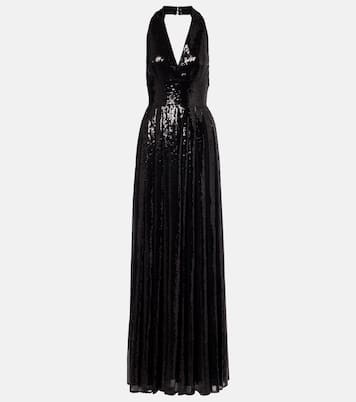 Open-back sequined tulle gown | Elie Saab