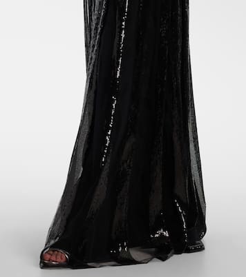 Open-back sequined tulle gown | Elie Saab