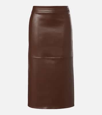 Falda midi Plata de piel sintética | 'S Max Mara