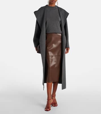 Falda midi Plata de piel sintética | 'S Max Mara