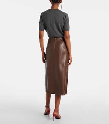 Falda midi Plata de piel sintética | 'S Max Mara