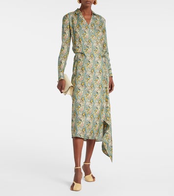 Paisley silk satin wrap dress | Tory Burch