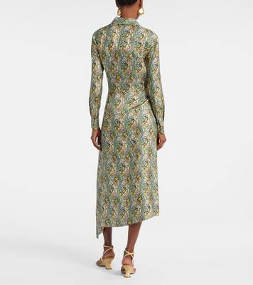 Paisley silk satin wrap dress | Tory Burch