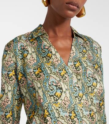 Paisley silk satin wrap dress | Tory Burch
