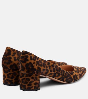 Escarpins Piper 45 en daim à motif léopard | Gianvito Rossi