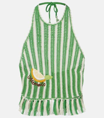 Sundae crochet embroidered cotton crop top | Alémais