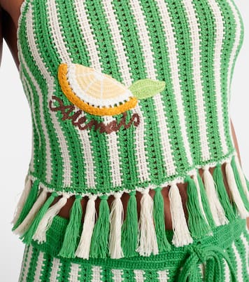 Sundae crochet embroidered cotton crop top | Alémais