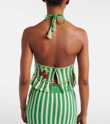 Sundae crochet embroidered cotton crop top | Alémais