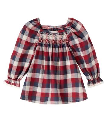 Baby Bella checked cotton dress | Wheat
