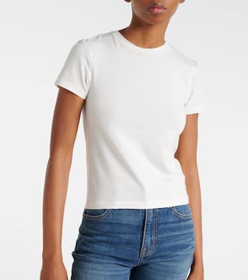 Fitted cotton-blend T-shirt | Slvrlake