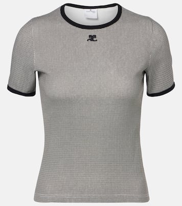 Houndstooth cotton T-shirt | Courrèges