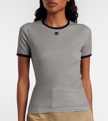 Houndstooth cotton T-shirt | Courrèges