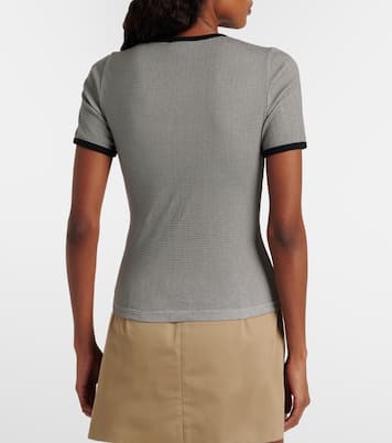 Houndstooth cotton T-shirt | Courrèges