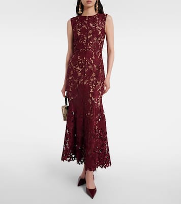 Floral lace midi dress | Self-Portrait