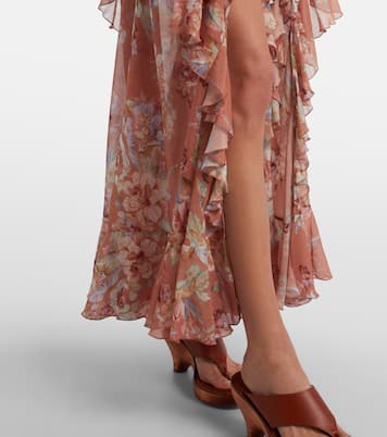 Awaken floral cotton and silk maxi skirt | Zimmermann