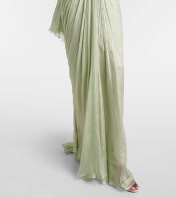 Cassandra caped silk muslin gown | Maria Lucia Hohan