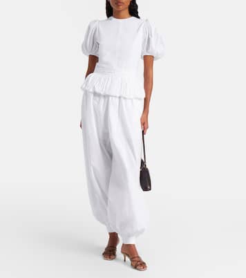 Nicola high-rise cotton poplin balloon pants | Rotate