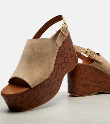 Wedge-Sandalen Maxime 80 aus Veloursleder | Chloé