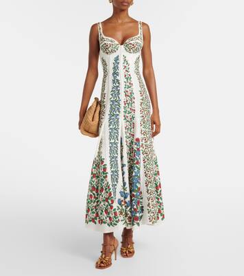 Floral linen-blend maxi dress | Farm Rio