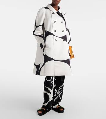 Abrigo cruzado de satén con lunares | Dries Van Noten