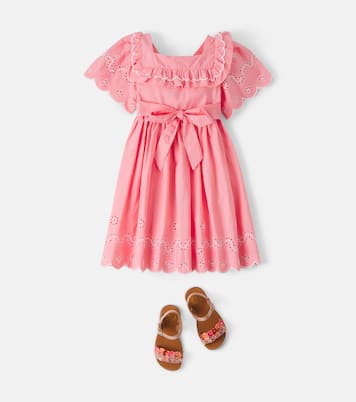 Embroidered ruffled cotton dress | Patachou