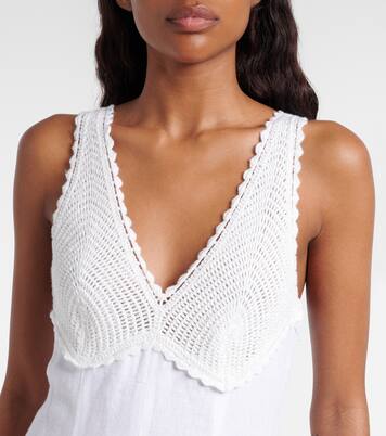 Crocheted linen midi dress | Polo Ralph Lauren