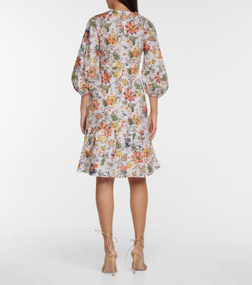 Vacation Formentera floral cotton midi dress | Erdem