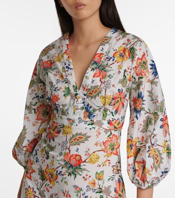 Vacation Formentera floral cotton midi dress | Erdem