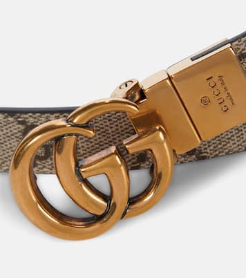 Cintura reversibile in tessuto GG Supreme e pelle | Gucci