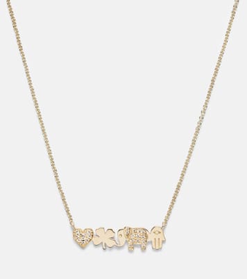 Collier Icon Bar en or 14 cts et diamants | Sydney Evan