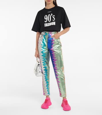 Jeans rectos de tiro alto estampados | Dolce&Gabbana