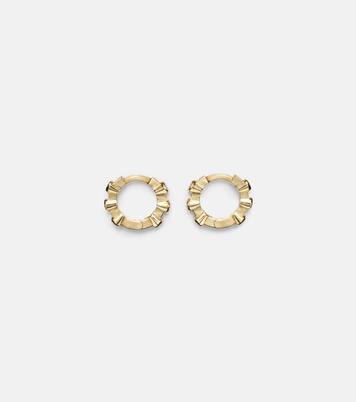 Boucles d'oreilles Stepping Stone Midi en or 18 ct, diamants et émeraudes | Ileana Makri