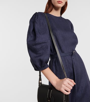 Puff-sleeve linen midi dress | Chloé