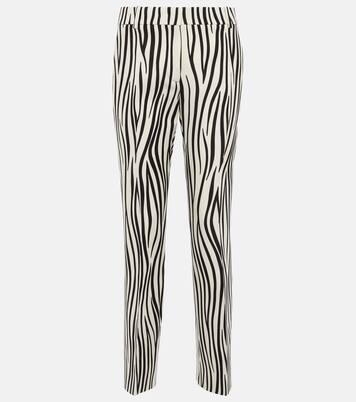 Zebra-print wool-blend pants | Valentino