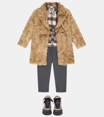 Stivaletti stringati in suede | Brunello Cucinelli Kids