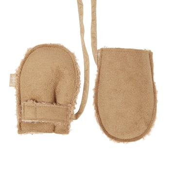 Faux suede and shearling mittens | Il Gufo