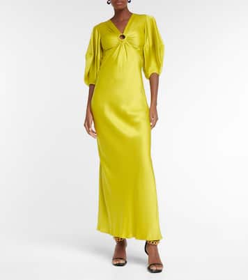 Deep V-neck satin maxi dress | Stella McCartney