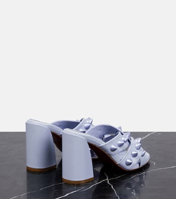 Mules Spika Club de piel adornados | Christian Louboutin