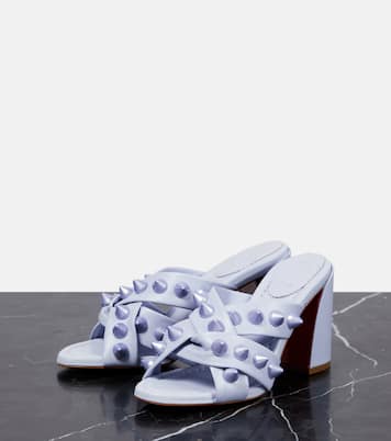 Mules Spika Club de piel adornados | Christian Louboutin