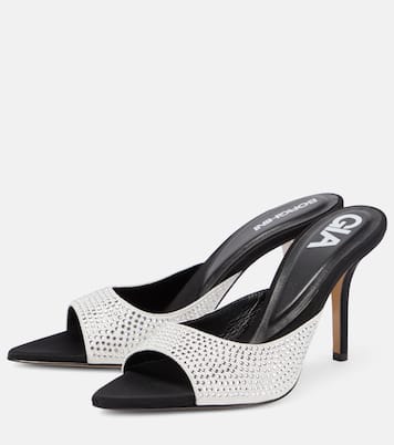 Verzierte Pantoletten Perni 04 Uni aus Leder | Gia Borghini