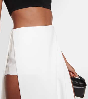 Side-slit jersey maxi skirt | Mônot