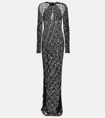 Sequin-embellished crochet maxi dress | Coperni