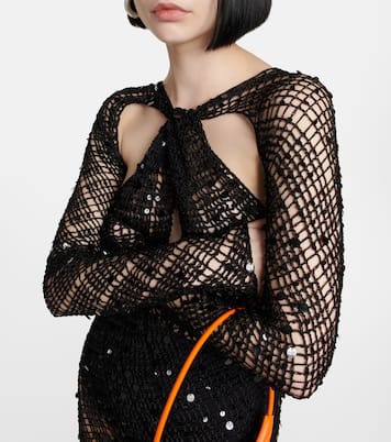 Sequin-embellished crochet maxi dress | Coperni
