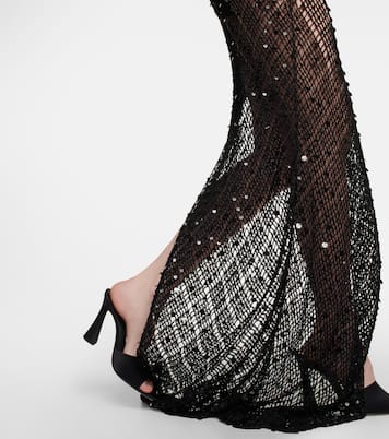 Sequin-embellished crochet maxi dress | Coperni